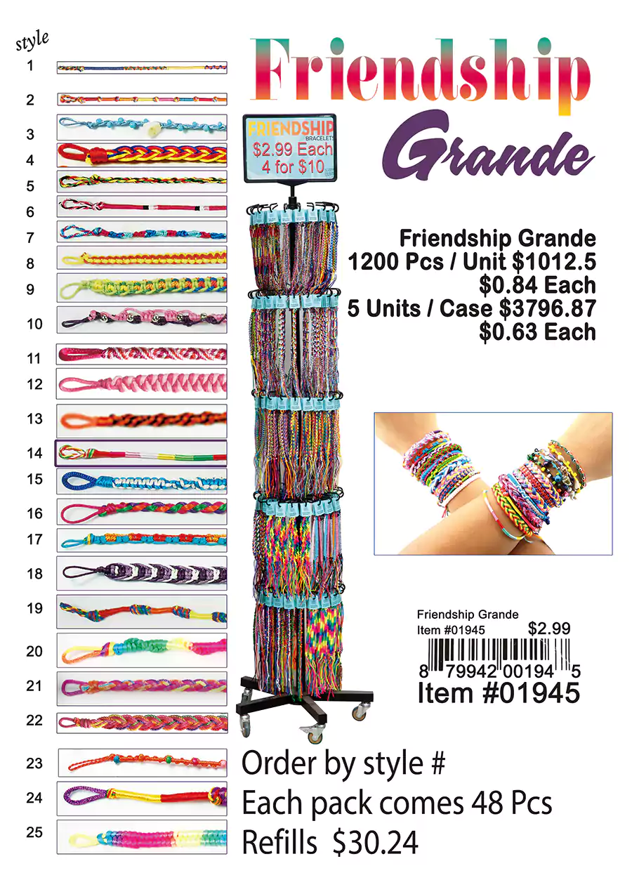 Friendship Grande Bracelets - 1200 Pcs